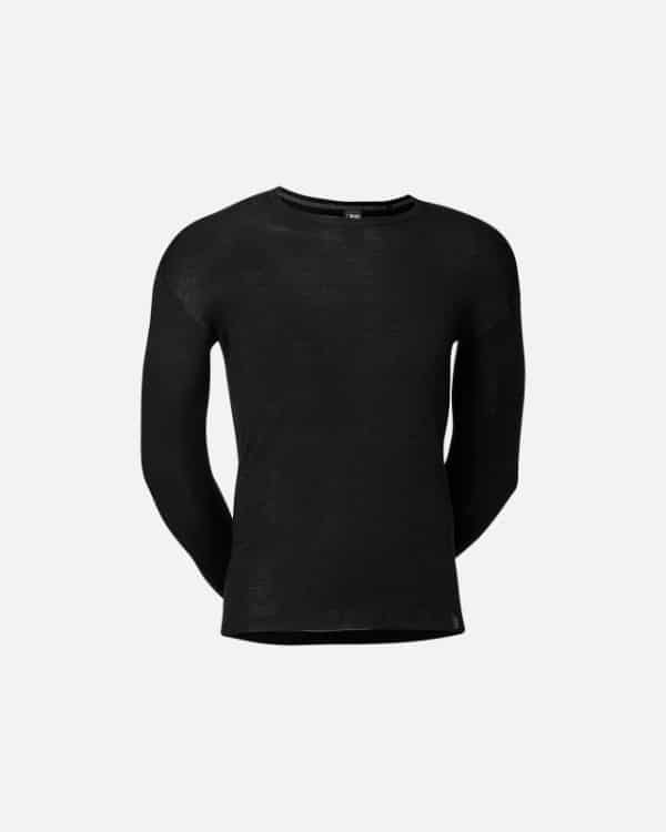 "Wool" Langærmet t-shirt | 100% merino uld | sort