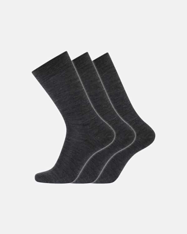 3-pak sokker | økologisk uld | grå