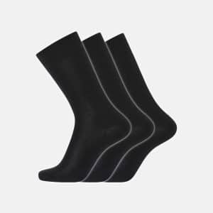3-pak sokker | økologisk uld | sort
