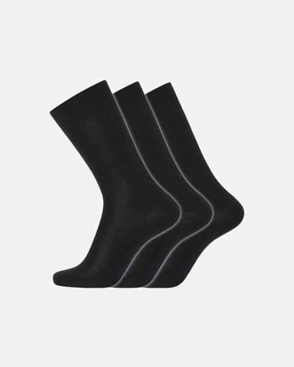 3-pak sokker | økologisk uld | sort