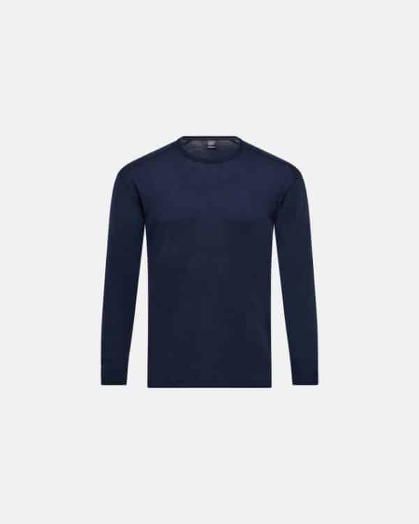 "Wool" langærmet t-shirt | 100% merino uld | navy