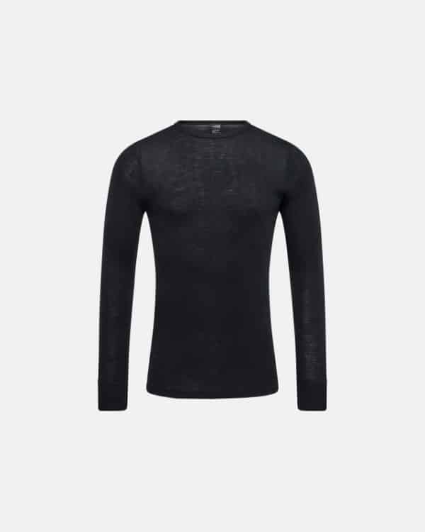 Langærmet t-shirt | 100% uld | sort