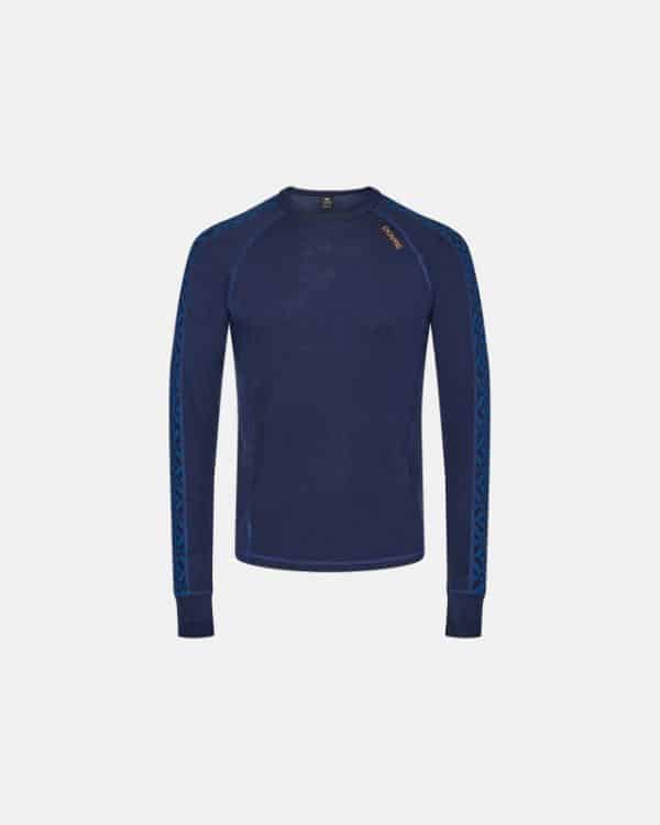 Langærmet t-shirt |100% uld | Blå