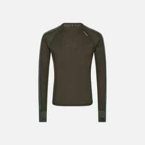 Langærmet t-shirt |100% uld | Grøn