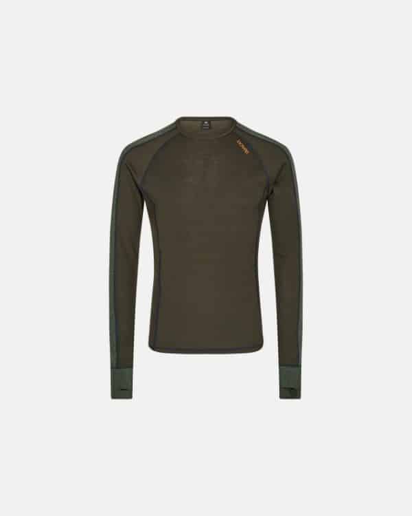 Langærmet t-shirt |100% uld | Grøn