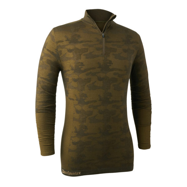 Camou Uld Undertrøje m lynlås - Beech Green - XL